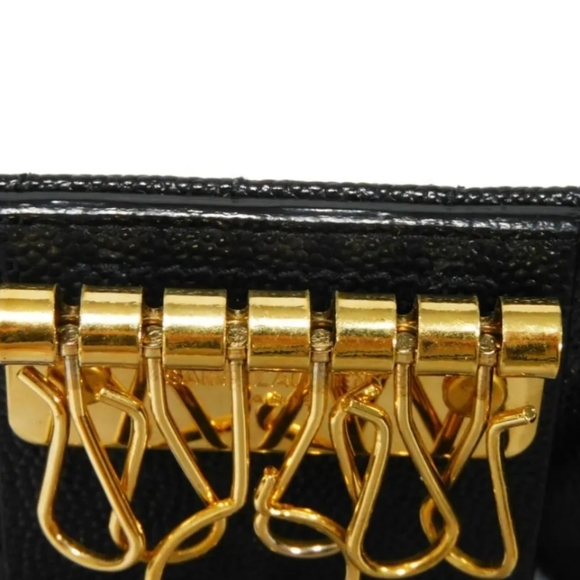 RARE!!! YSL SAINT LAURENT 6 KEYS MONOGRAM CAVIAR HOLDER WALLET - Picture 9 of 16